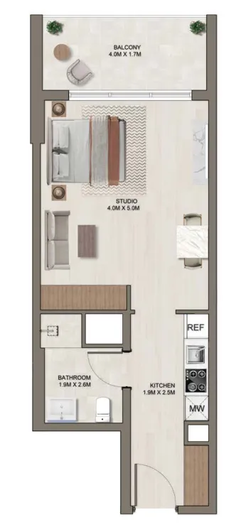 0 bedroom layout