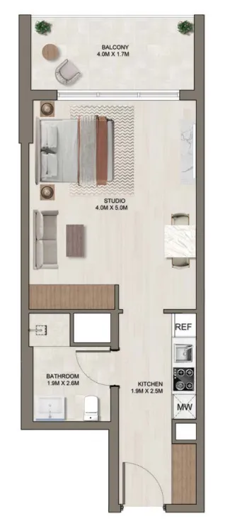 0 bedroom layout