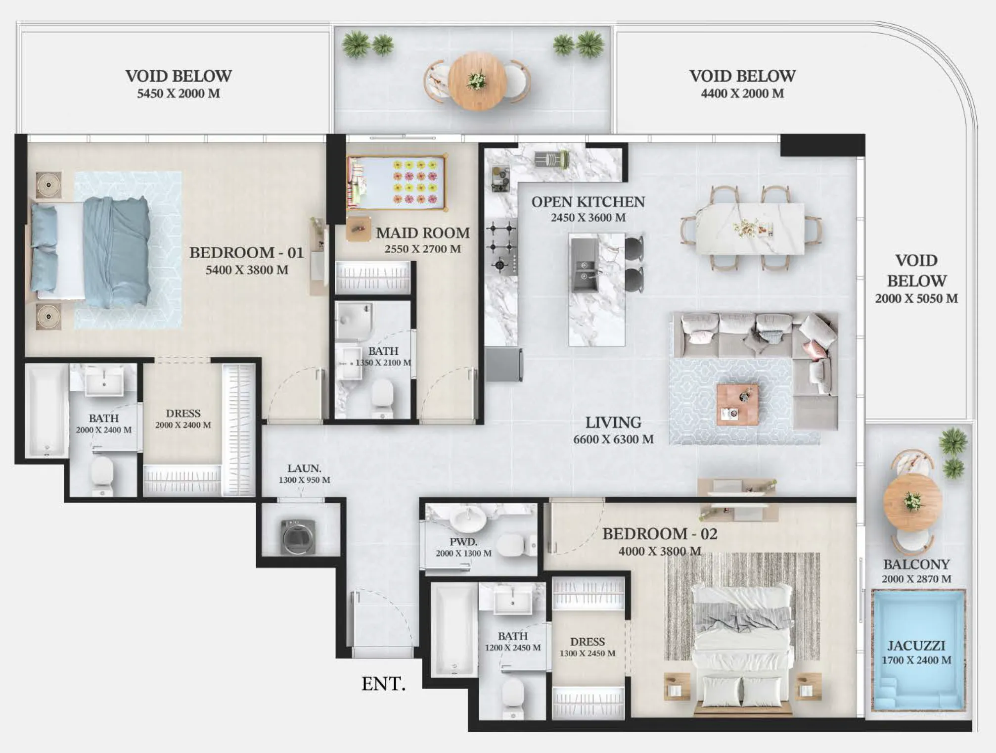 2 bedroom layout