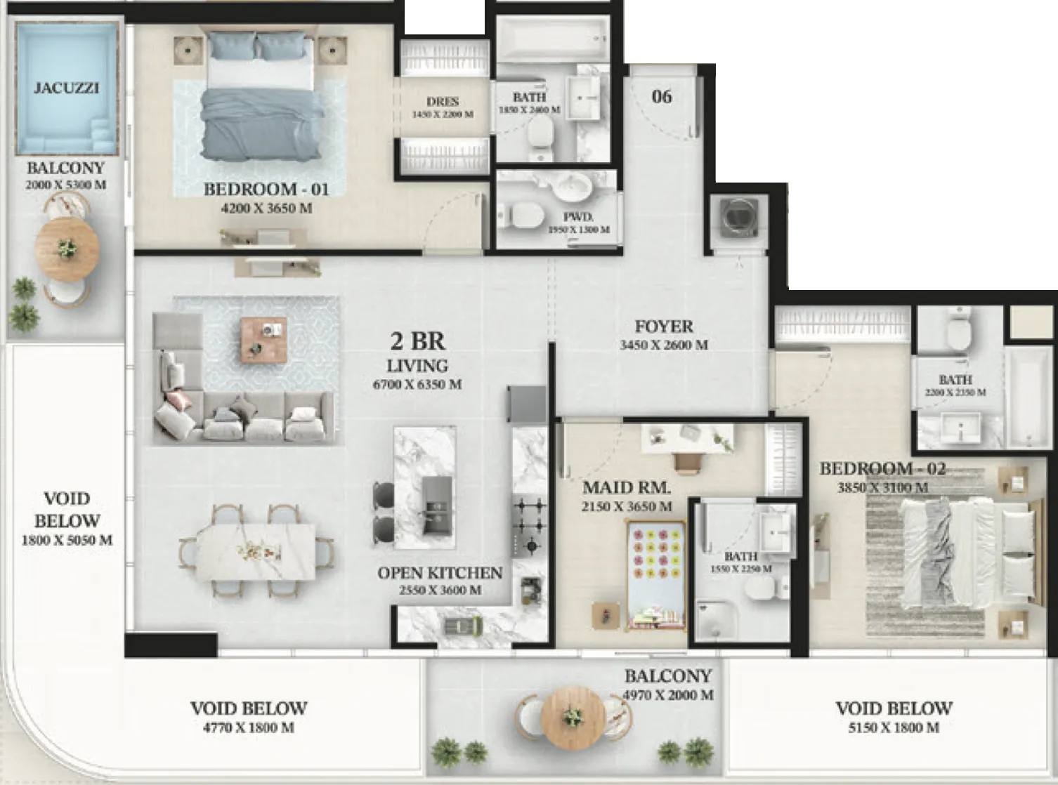 2 bedroom layout