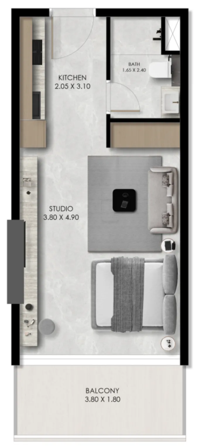 0 bedroom layout