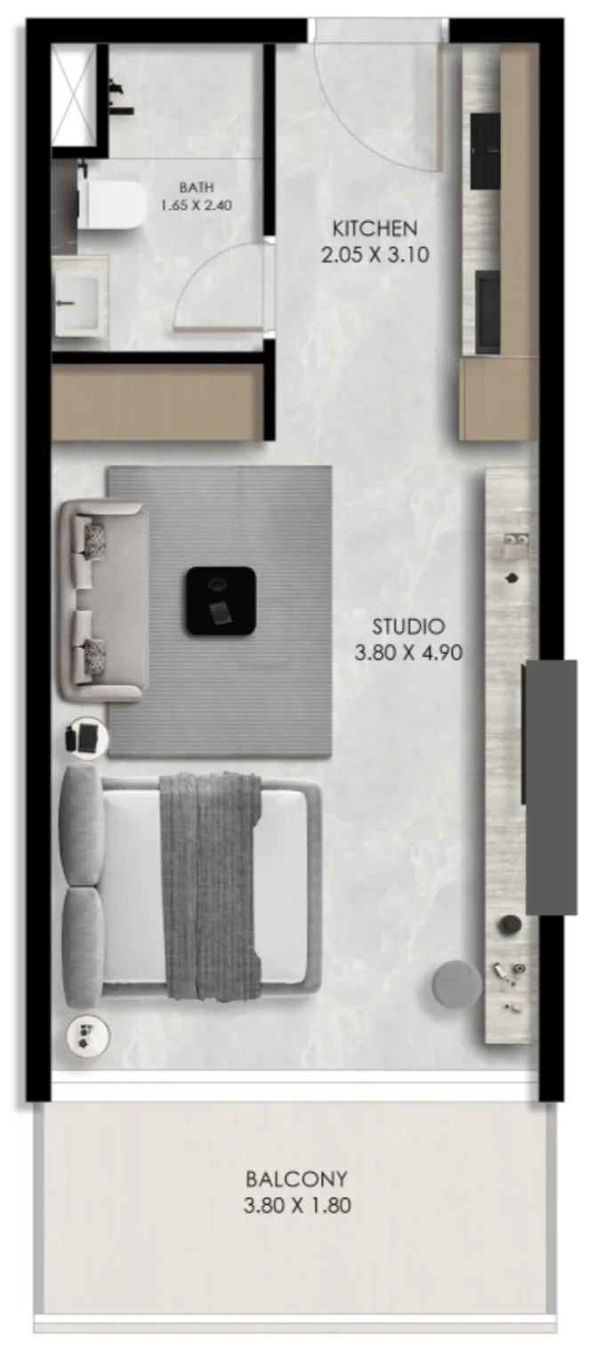 0 bedroom layout