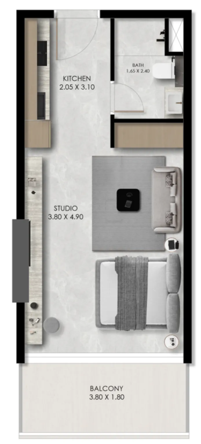 0 bedroom layout