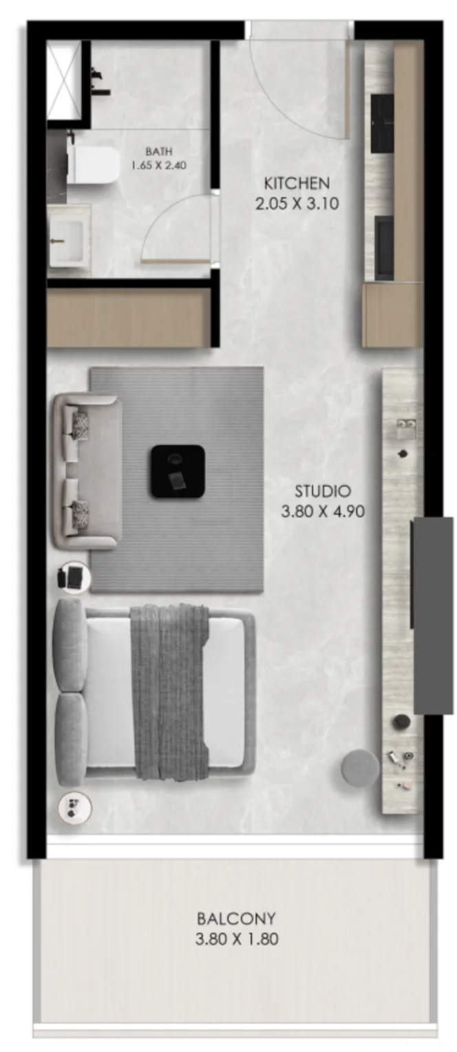 0 bedroom layout