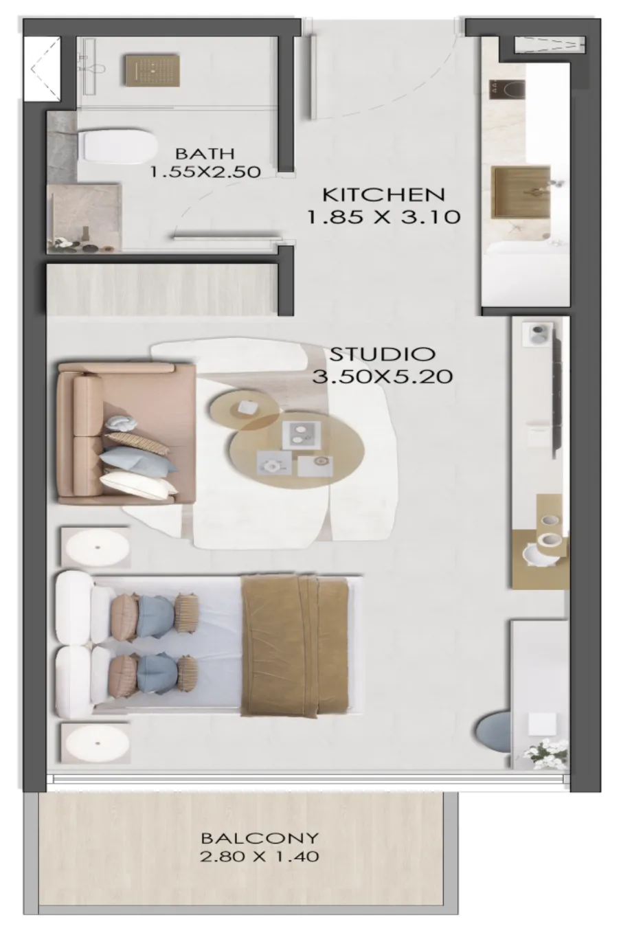 0 bedroom layout
