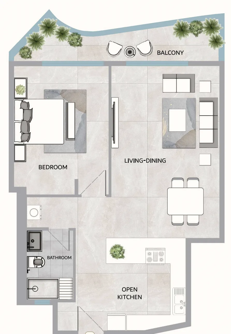 1 bedroom layout