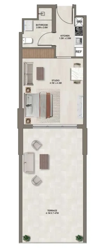 0 bedroom layout