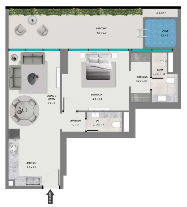 1 bedroom layout