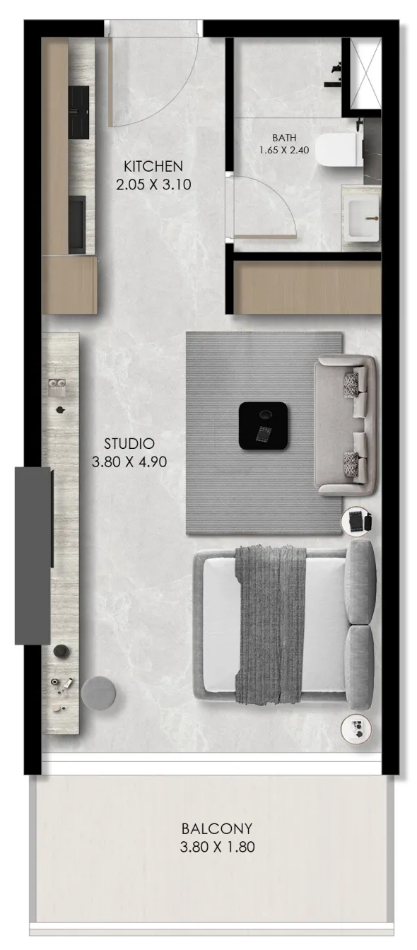 0 bedroom layout