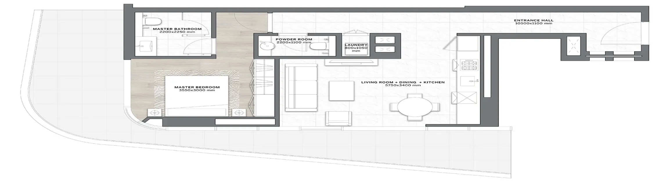 1 bedroom layout