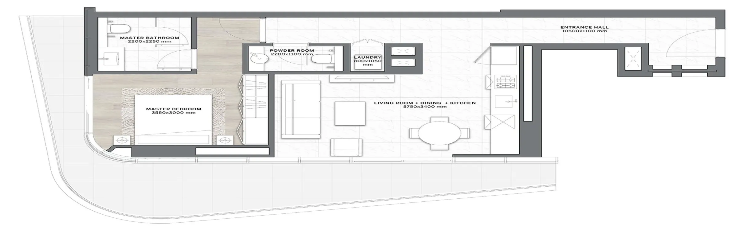 1 bedroom layout