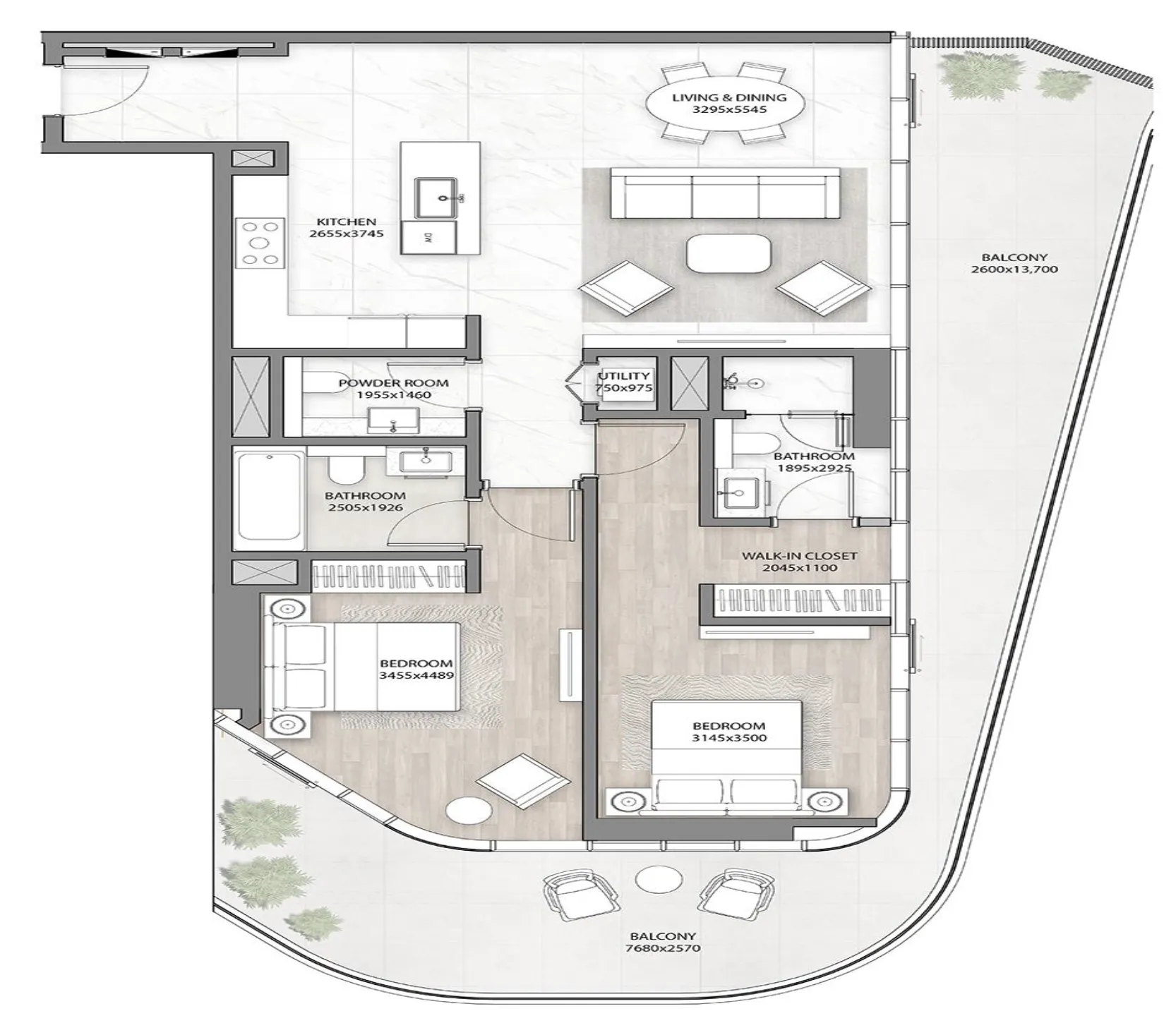 2 bedroom layout