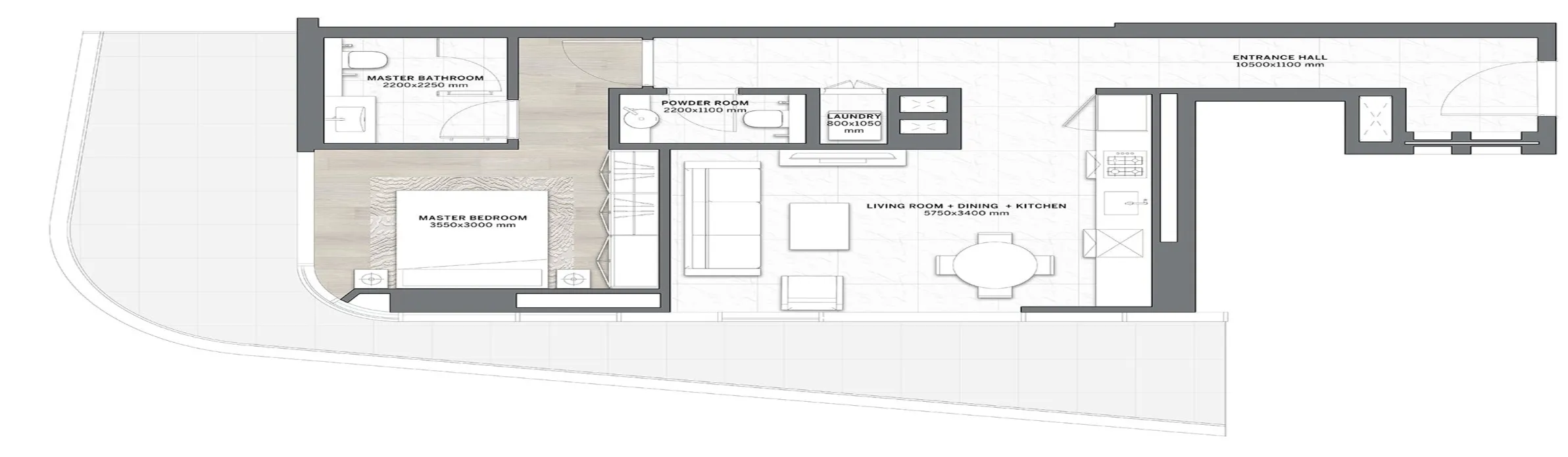 1 bedroom layout