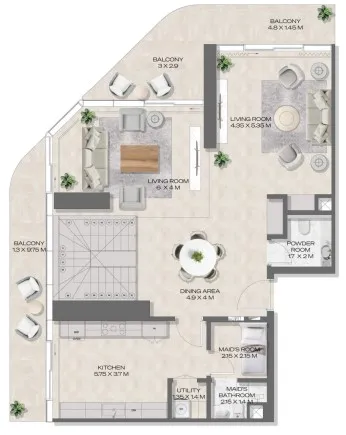 3 bedroom layout
