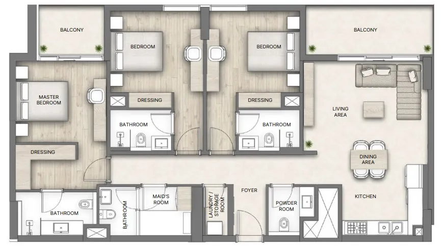 3 bedroom layout