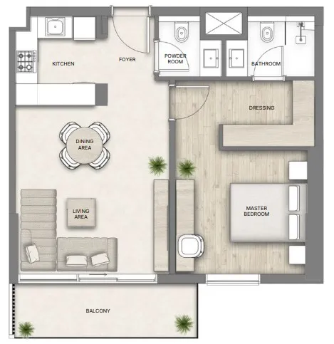1 bedroom layout