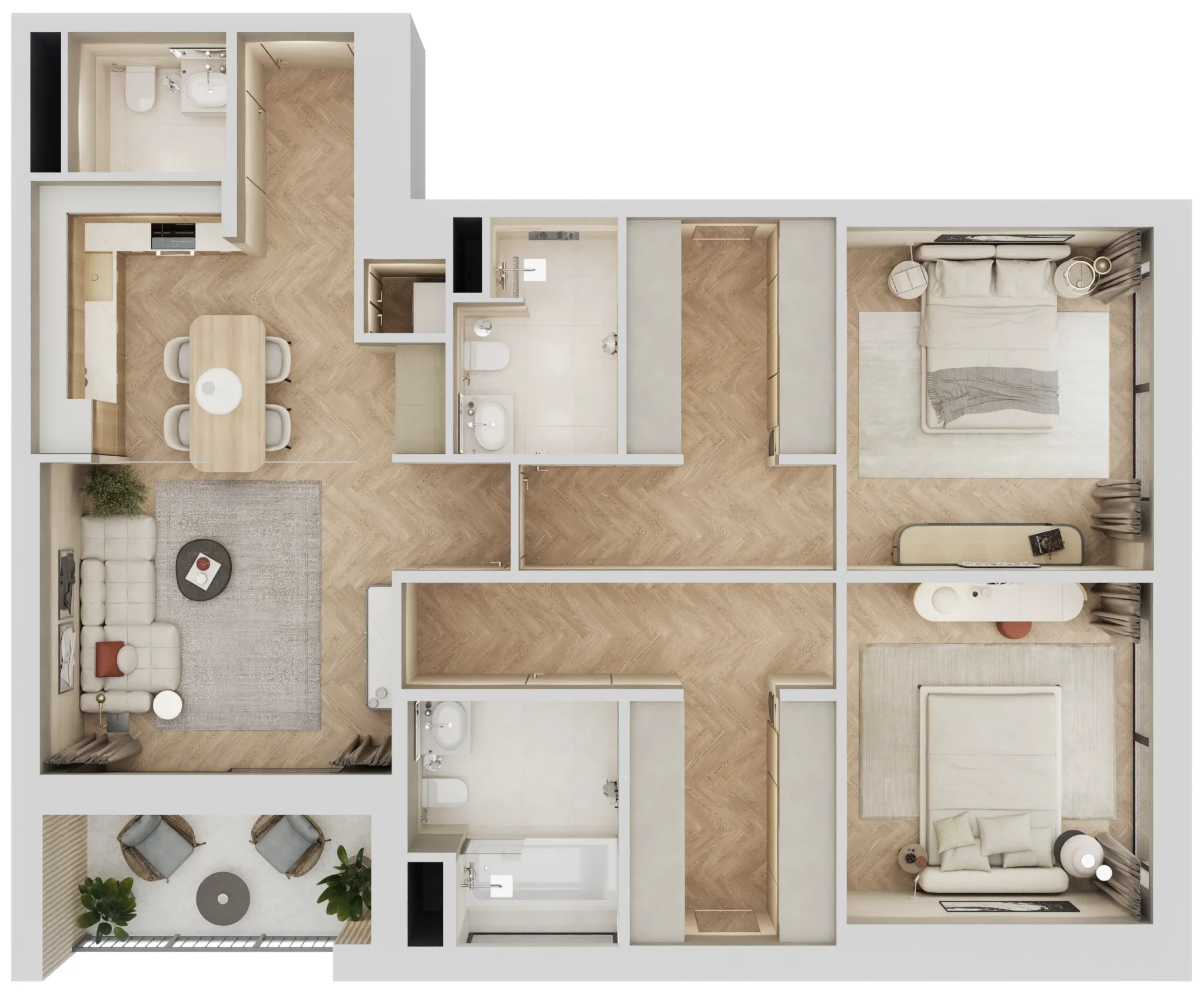 2 bedroom layout