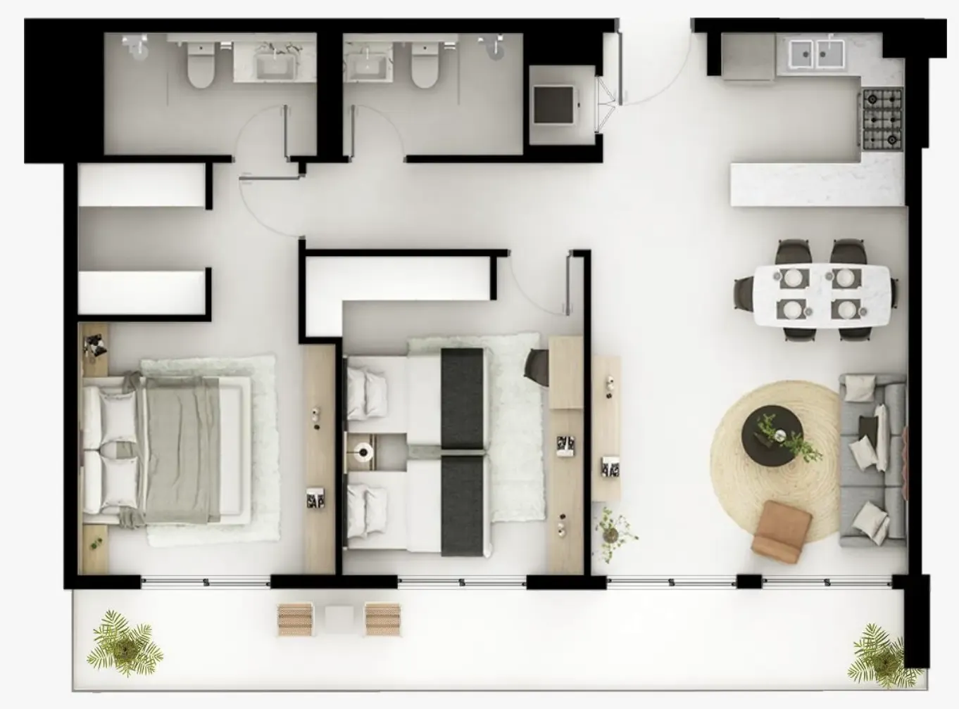2 bedroom layout