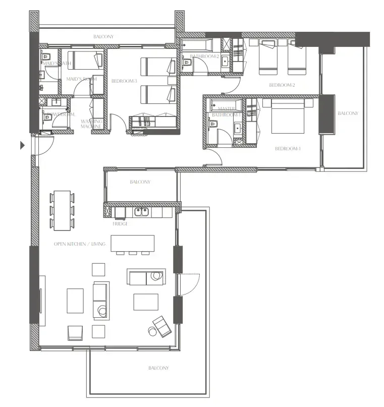 3 bedroom layout