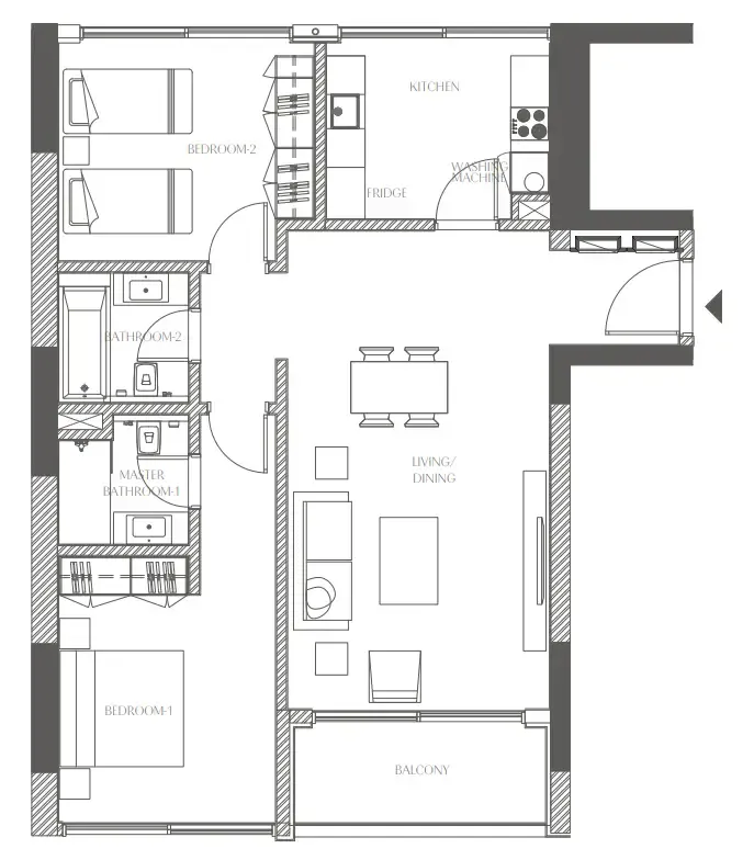 2 bedroom layout