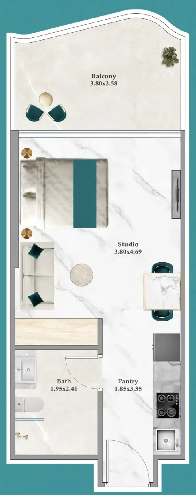 0 bedroom layout