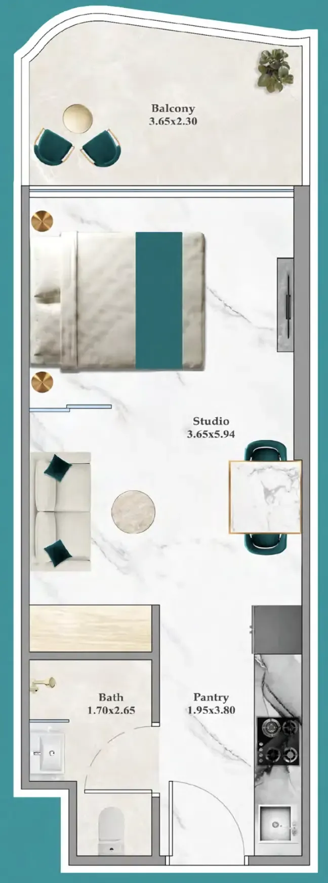 0 bedroom layout