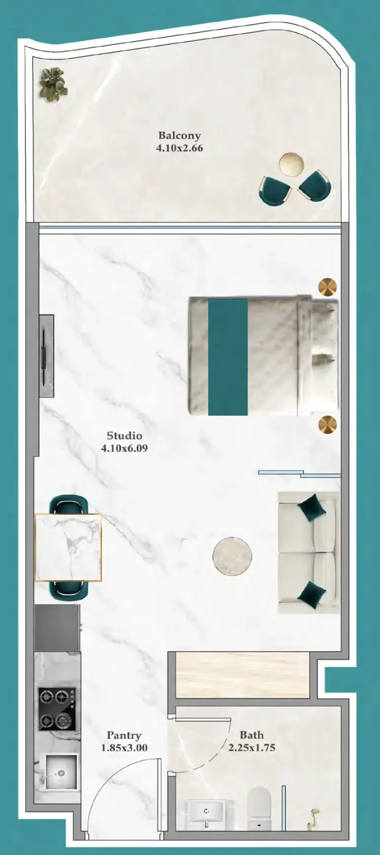 0 bedroom layout