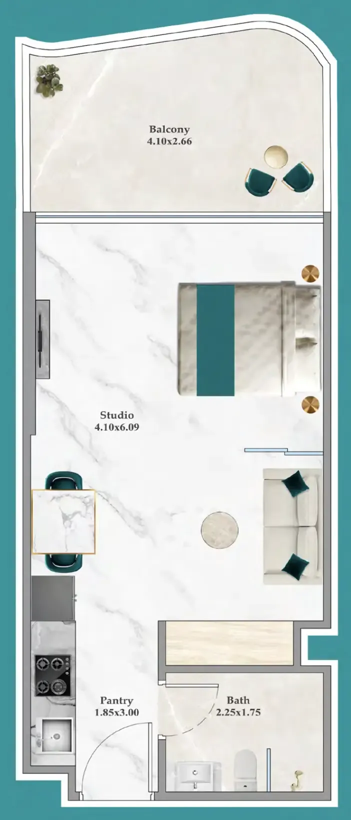 0 bedroom layout