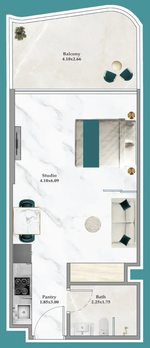 0 bedroom layout