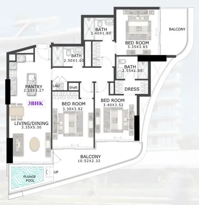 3 bedroom layout