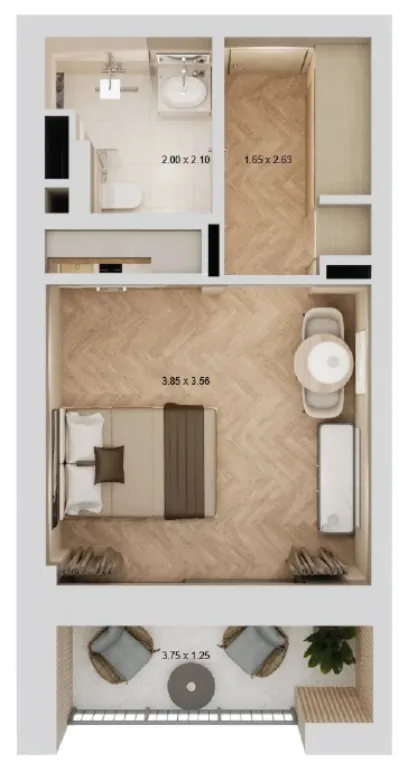 0 bedroom layout