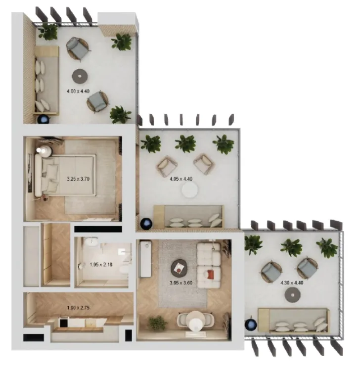 1 bedroom layout