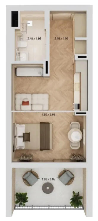 0 bedroom layout