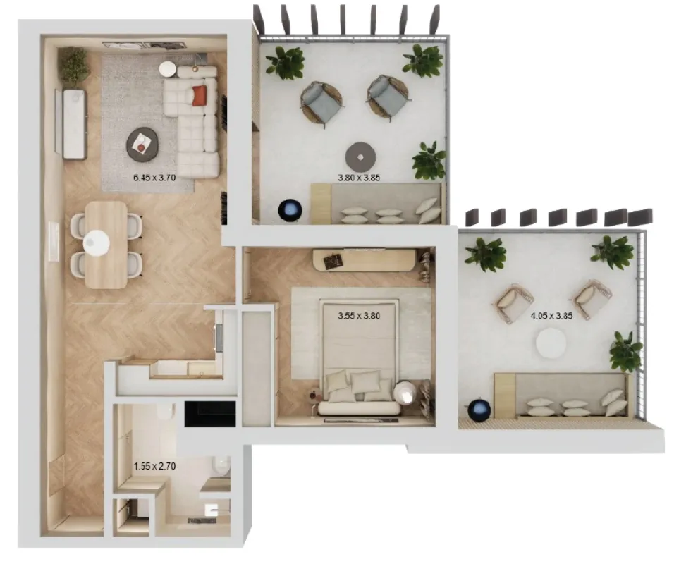 1 bedroom layout