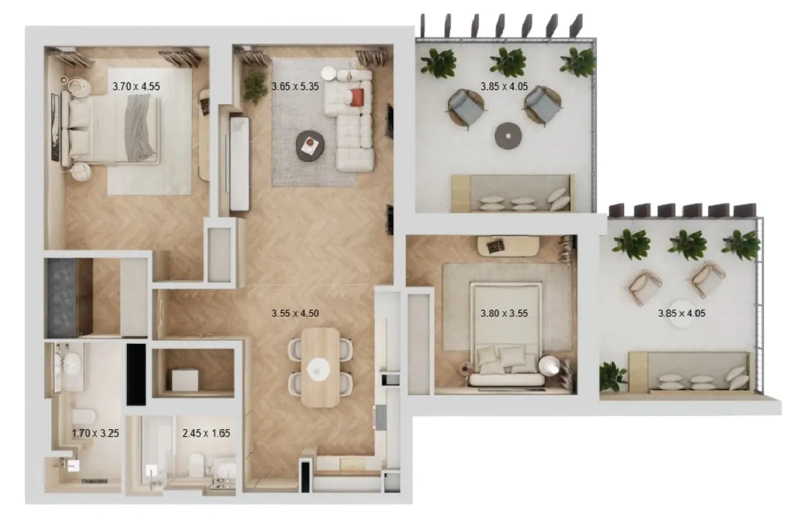 2 bedroom layout