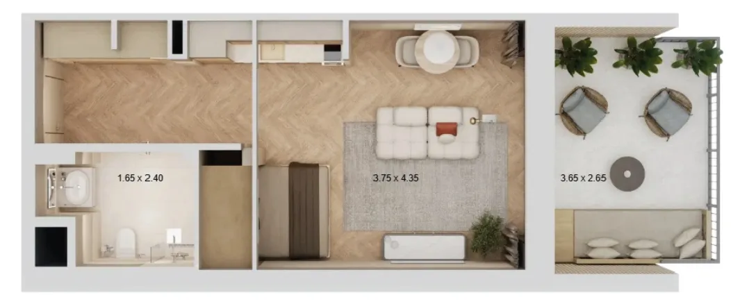 0 bedroom layout