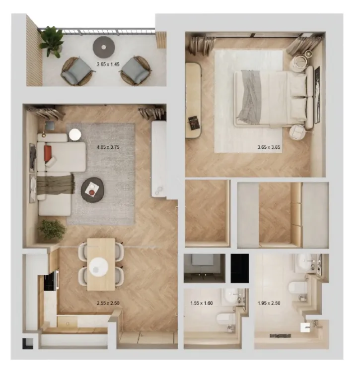 1 bedroom layout