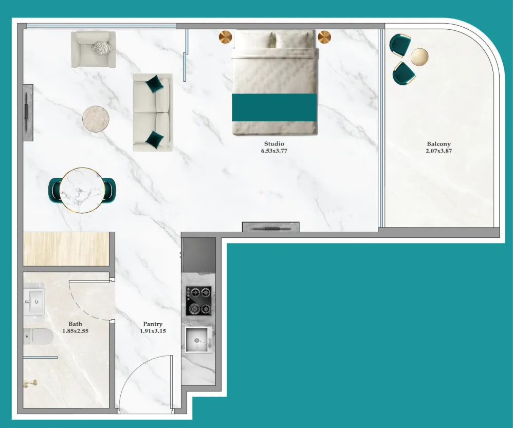 0 bedroom layout