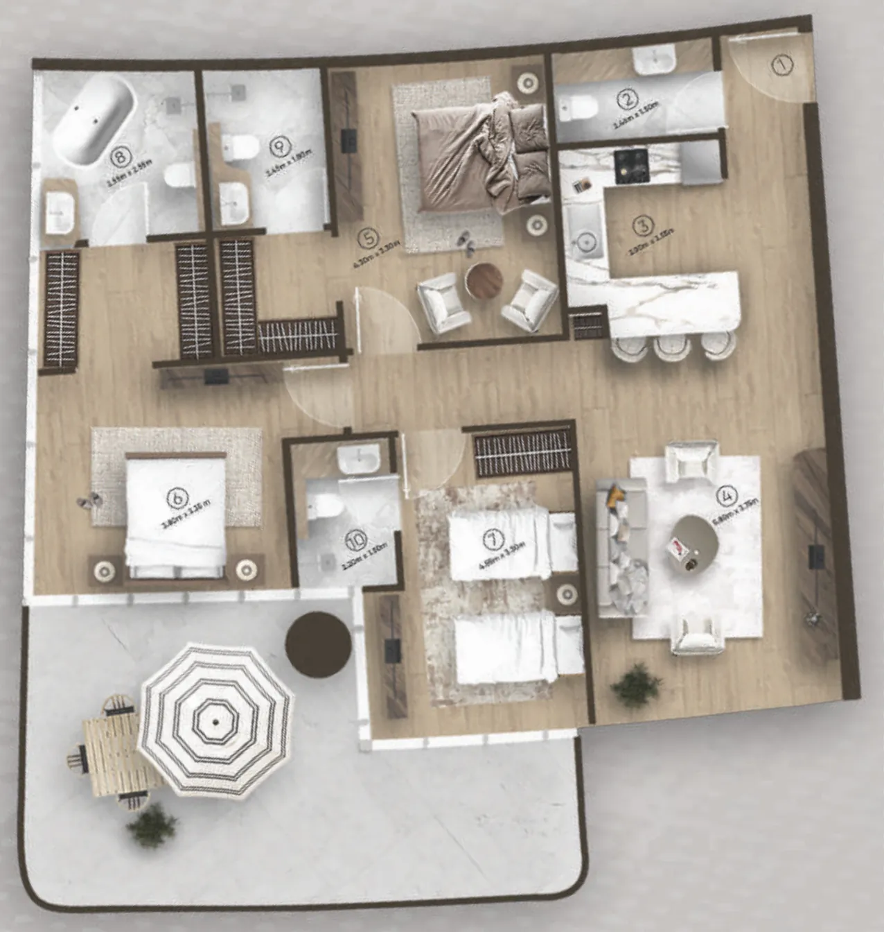 3 bedroom layout