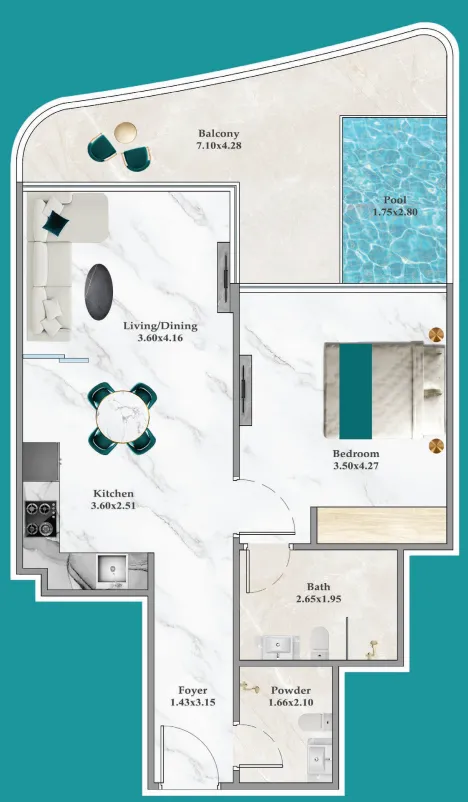 1 bedroom layout