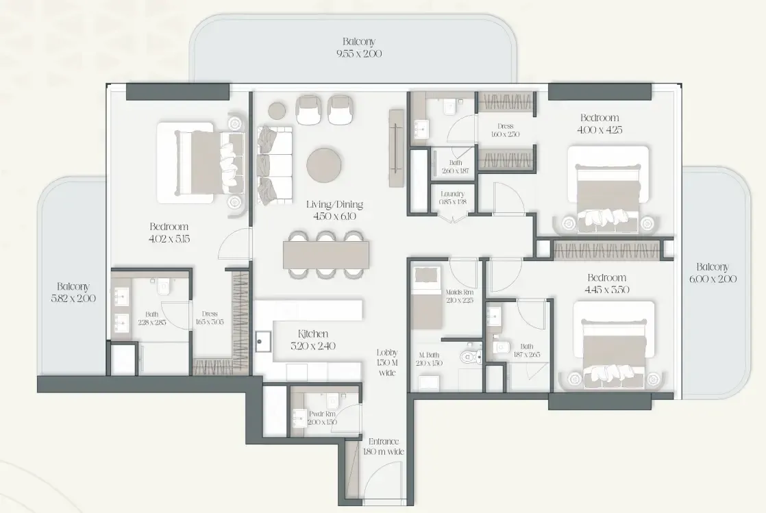 3 bedroom layout