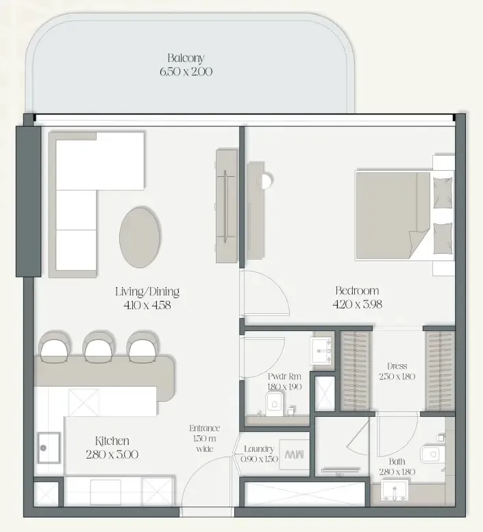 1 bedroom layout