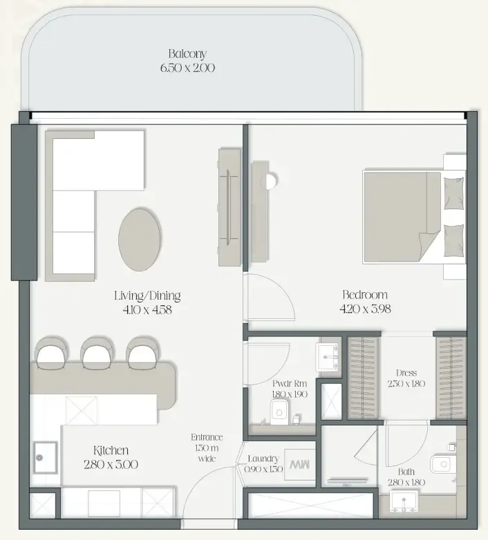 1 bedroom layout