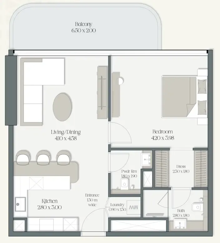 1 bedroom layout