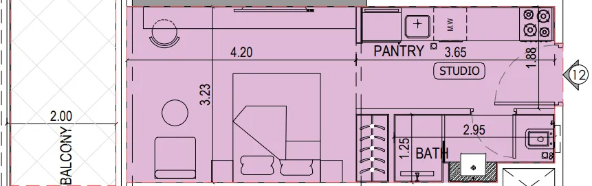 0 bedroom layout