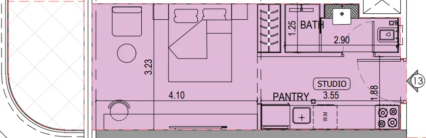 0 bedroom layout