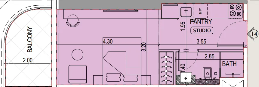 0 bedroom layout