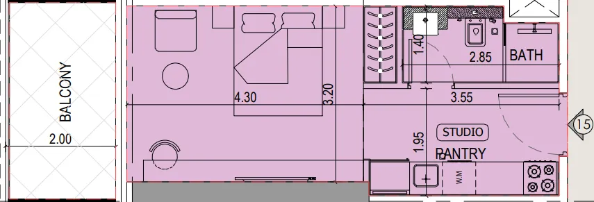 0 bedroom layout