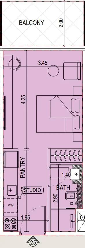 0 bedroom layout