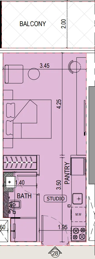 0 bedroom layout